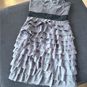 H&M Strapless Gray Ruffle Dress
